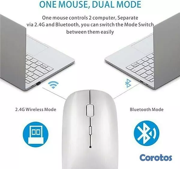 otros electronicos - Mouse inalámbrico Bluetooth recargable con Leds RGB 3