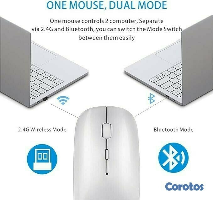 otros electronicos - Mouse inalámbrico Bluetooth recargable con Leds RGB 3