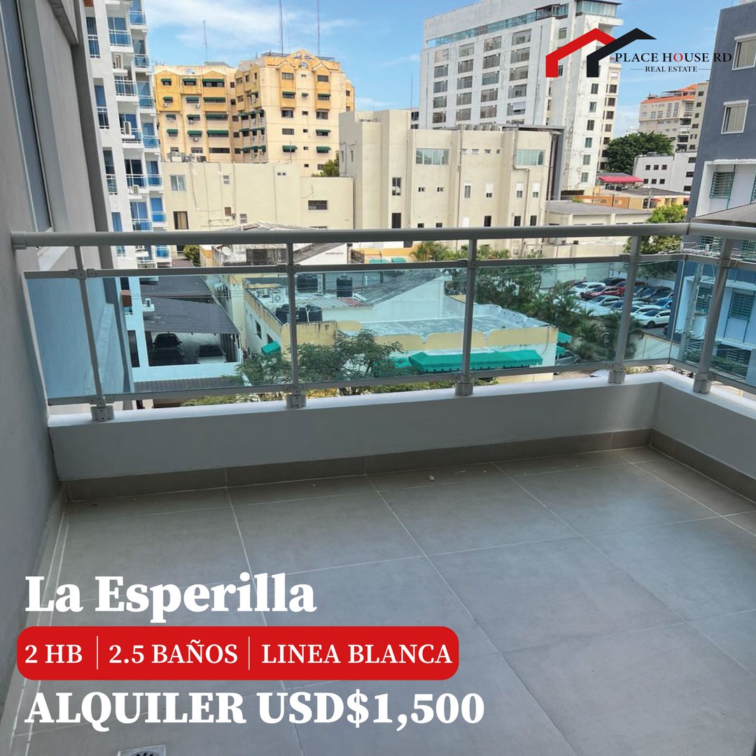 apartamentos - ALQUILER DE APARTAMENTO 2H CON LINEA BLANCA EN SECTOR LA ESPERILLA