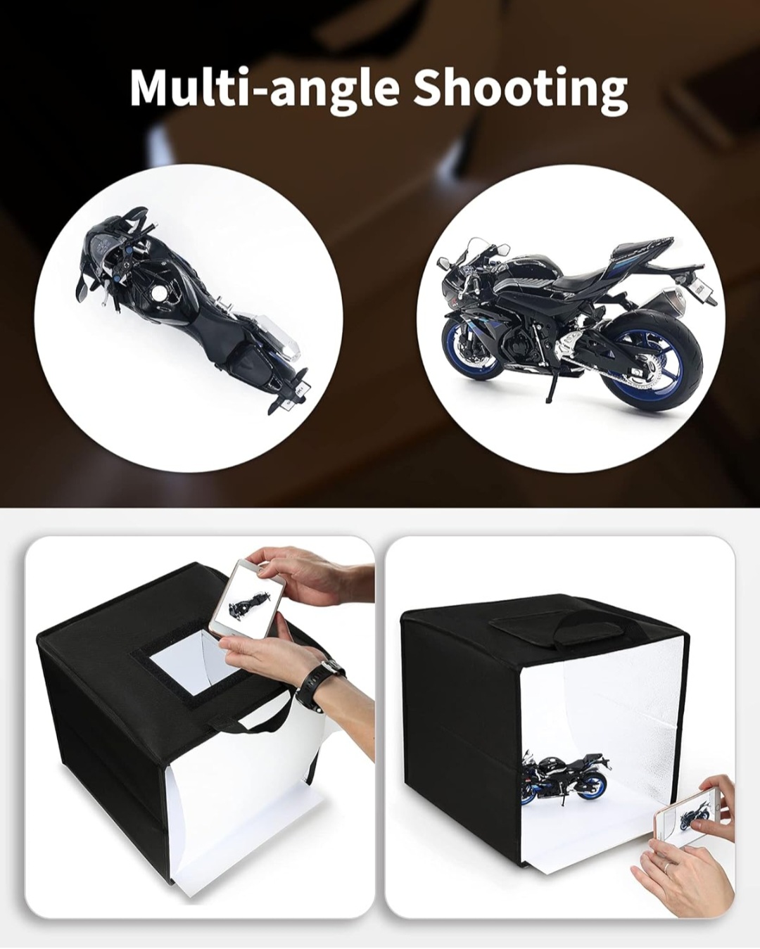 otros electronicos - Portable Photo Studio Light Box 12"×12" 2
