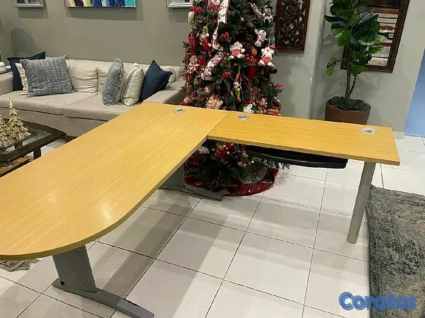 muebles y colchones - Escritorio en L con gabetero marca KASS 2
