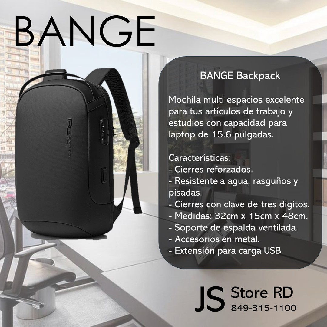 carteras y maletas - BANGE Backpack Mochila 15.6 pulgadas.