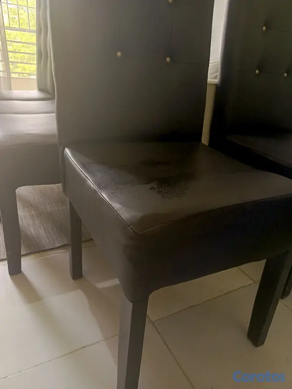 muebles y colchones - Comedor tope cristal negros en leather 12