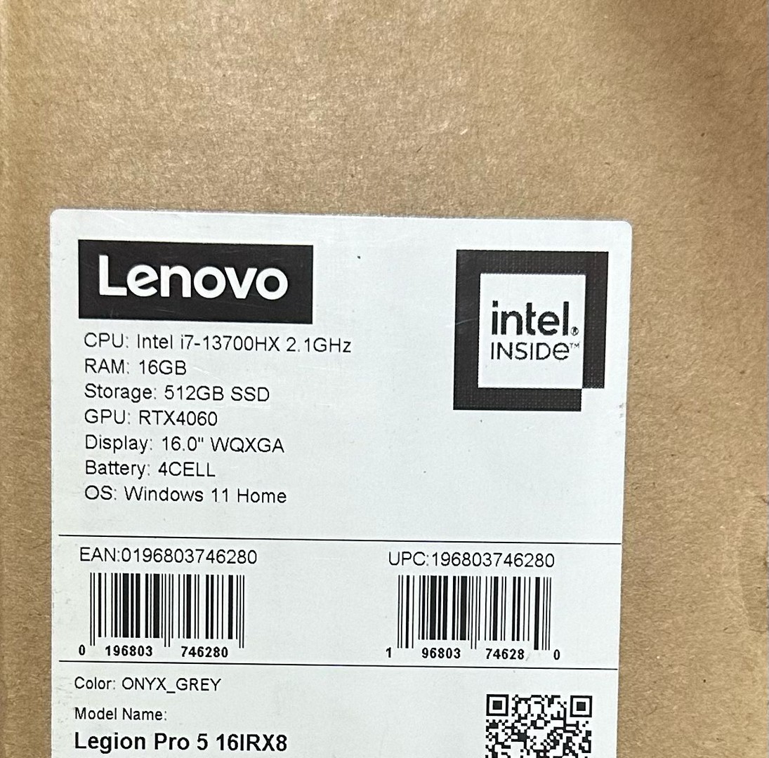 computadoras y laptops - LENOVO LEGION PRO 5 INTELCORE i7-13VA GEN, 512GB SSD, 16GB RAM, RTX4060, 16-INCH 1