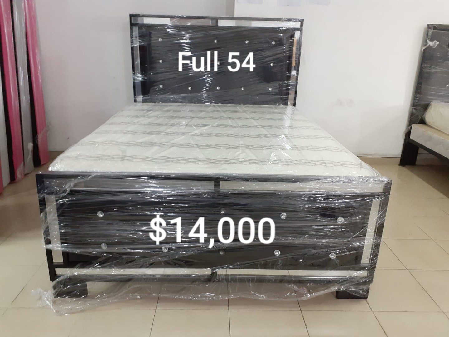 muebles y colchones - Cama Full 54 Enmarcada en Espejo con Colchon  0
