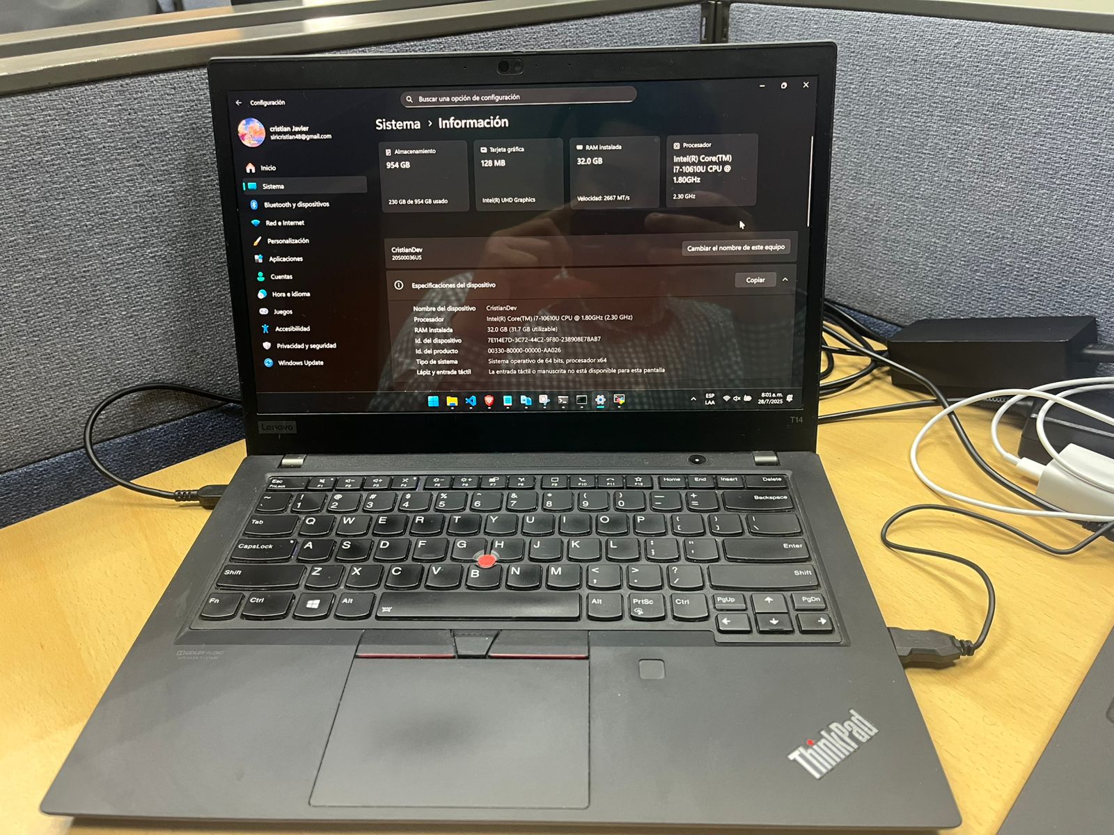 computadoras y laptops - Laptop Lenovo ThinkPad i7 • 32GB RAM • 1TB SSD 3