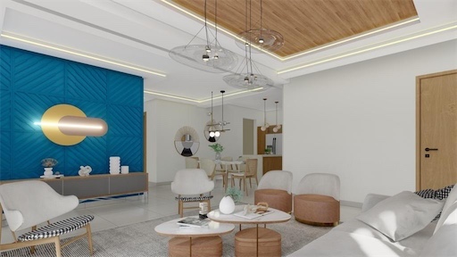 apartamentos - Venta de apartamento en tropical del este de 135mts Santo Domingo este  2