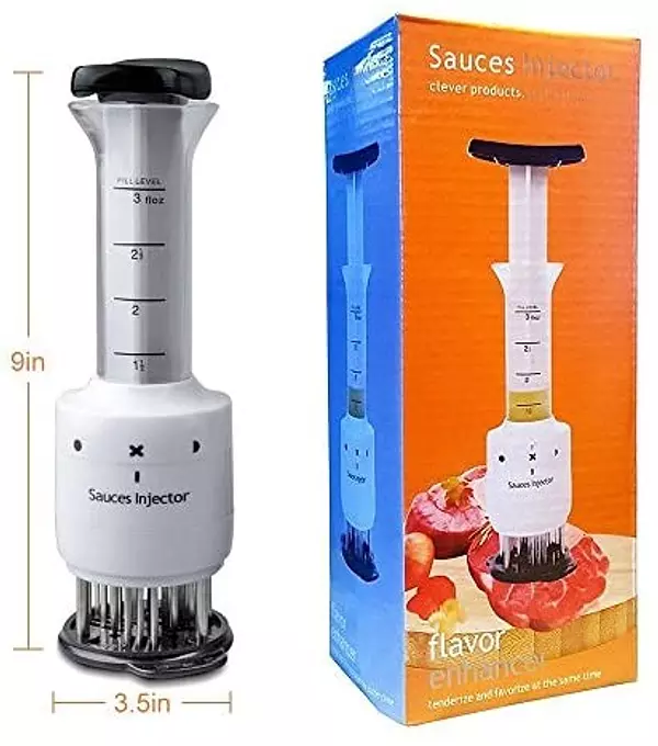 cocina - Inyector De Salsas Para Carne Profesional Aguja Ablandadora, 5