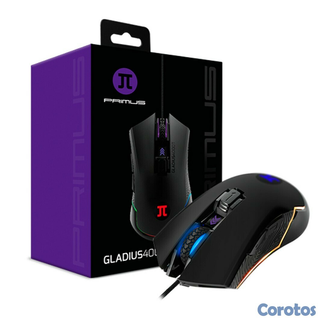 computadoras y laptops - MOUSE PRIMUS PMO-101, GAMING GLADIUS 4000T, OPTICO USB, 6 BOTONES, VELOCIDAD 