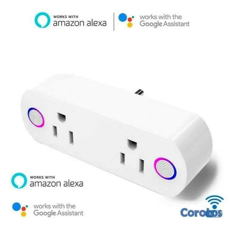 otros electronicos - Enchufe inteligente, conector plug wifi 2 en 1 para Alexa y Google Home  1