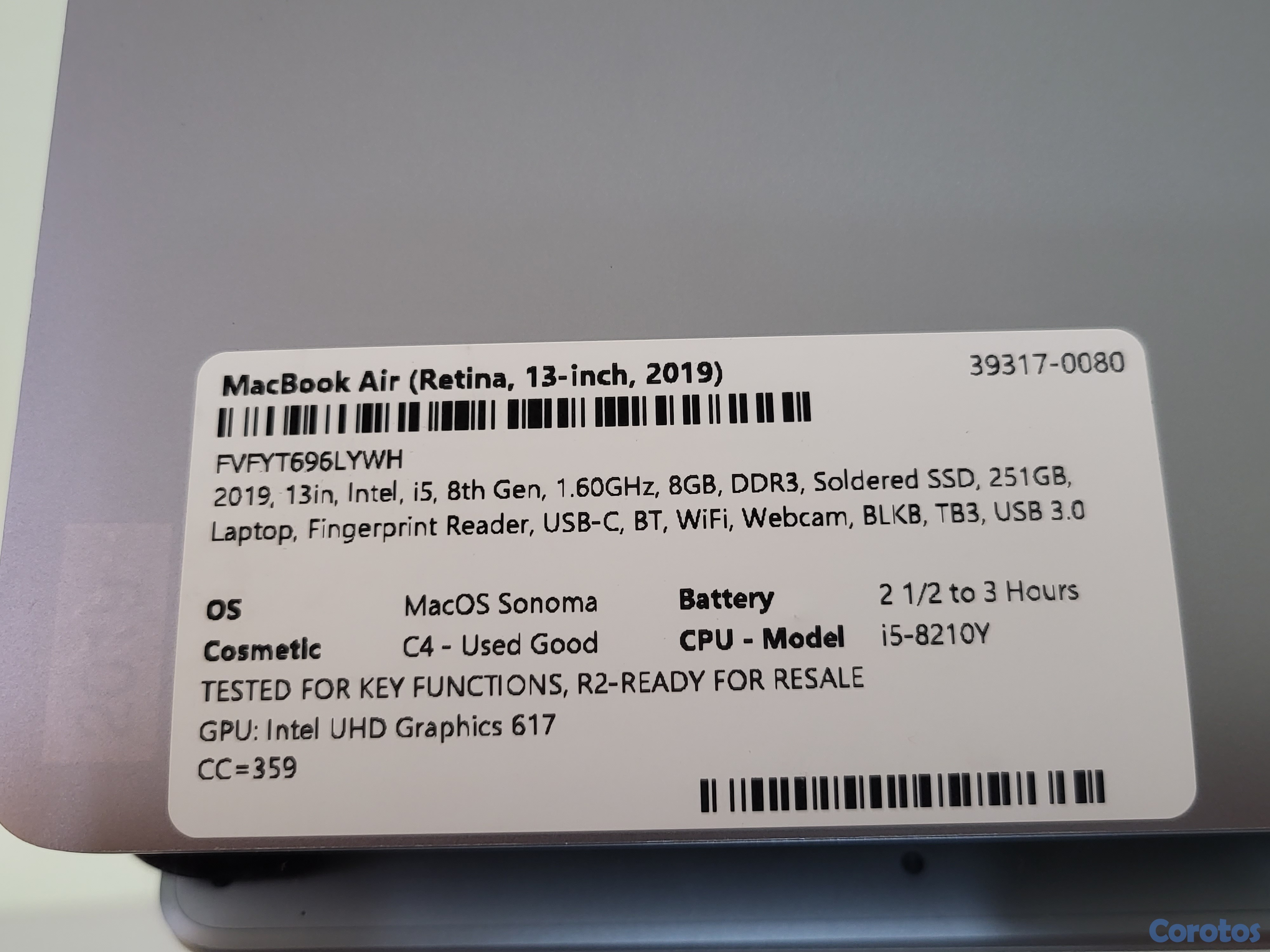 computadoras y laptops - Macbook Air Retina i5 (2019) 3