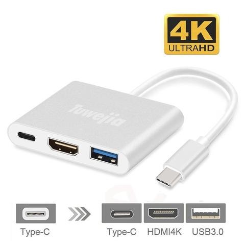 otros electronicos - ADAPTADOR USB C A HDMI 4K + USB 3.0 + USB C TUWEJIA