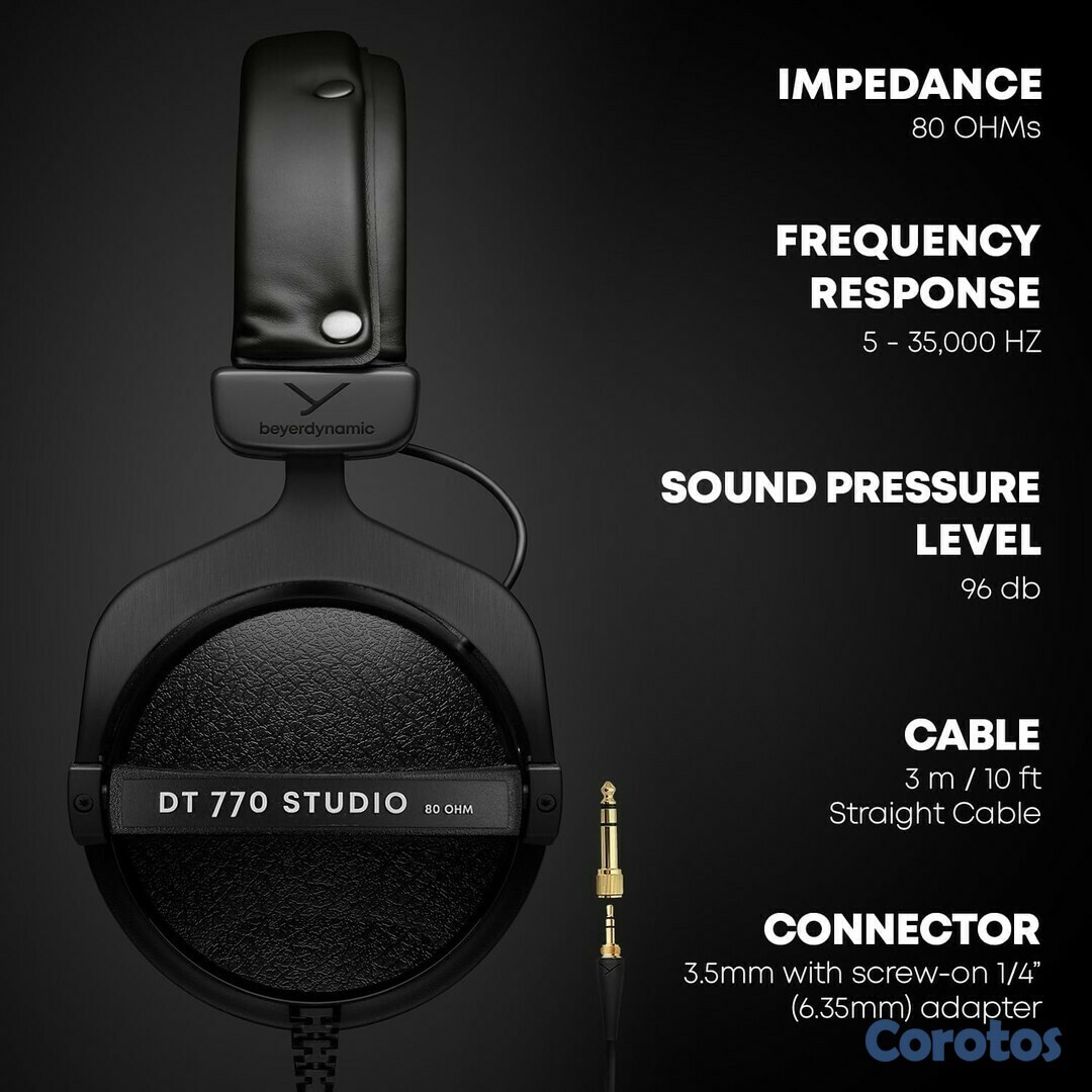 camaras y audio - Beyerdynamic DT 770 Pro 80 Ohms auriculares studio 3