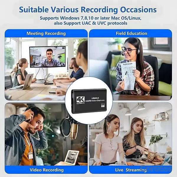 accesorios para electronica - Capturadora de Video 4K USB 3.0 – Streaming y Grab 5