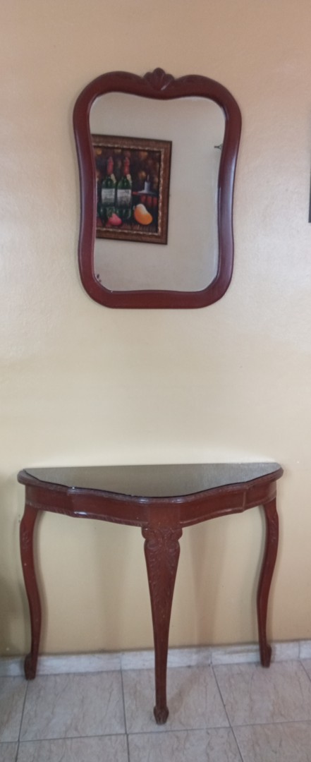 decoración y accesorios - Credenza Preciosa en madera Caoba con espejo  7