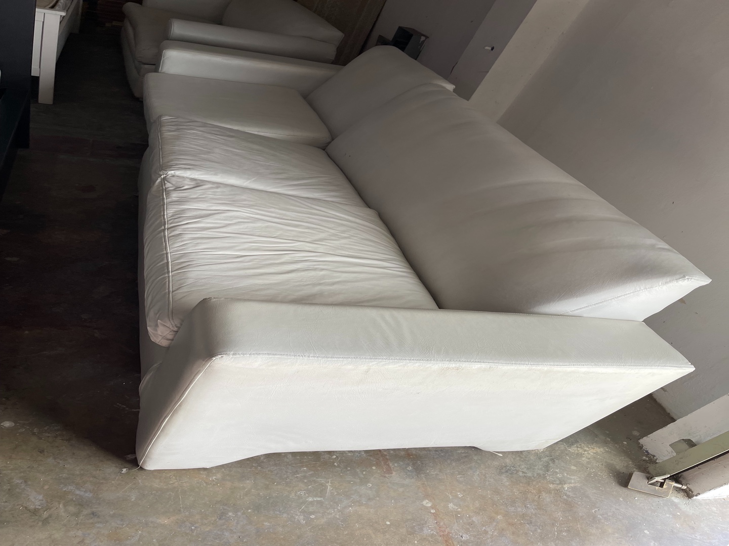 muebles y colchones - sofa en L vinyl blanco 0