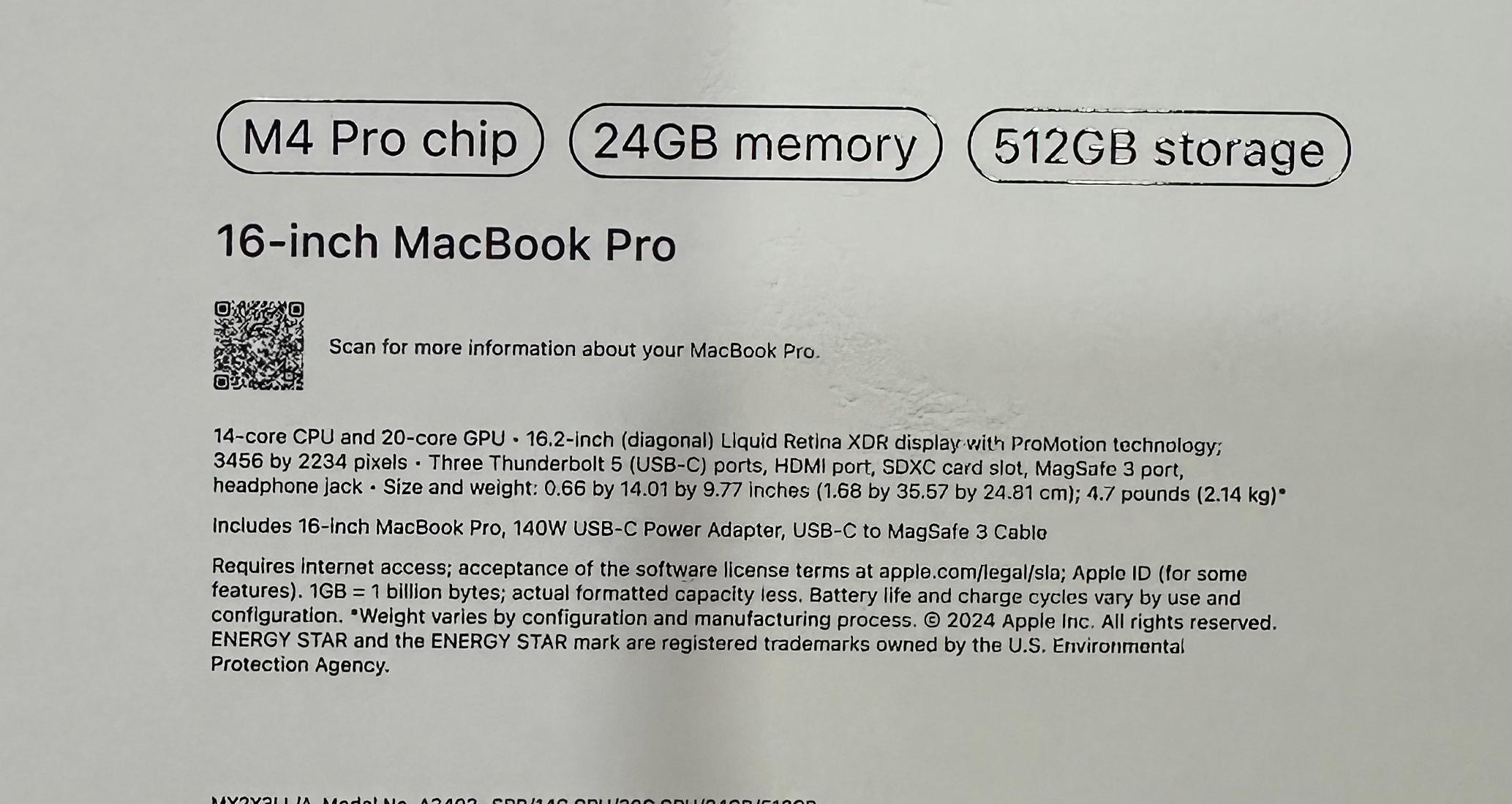 computadoras y laptops - MACBOOK PRO M4 PRO CHIP 512GB+24GB 16" SELLADA 2