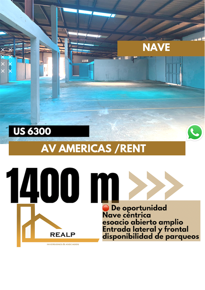 oficinas y locales comerciales - Nave en las Americas 1400 mts