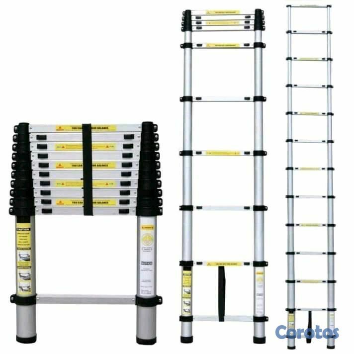 herramientas, jardines y exterior - escalera telescopica en aluminio 13 pies 