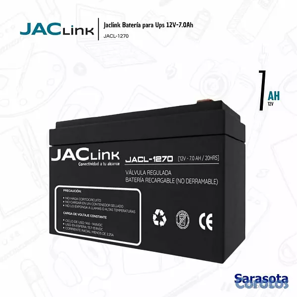 accesorios para electronica - Jaclink Batería 12V 7.0Ah JACL-1270 2