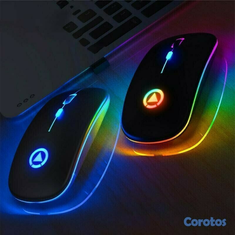 otros electronicos - Mouse inalámbrico recargable con luces RGB 5