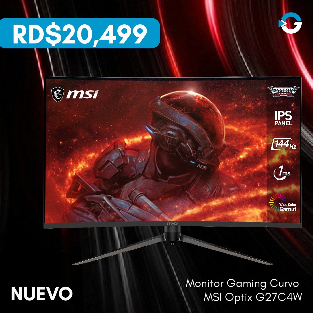computadoras y laptops - Monitor de juego curvado MSI Optix G27C4W 27" Full HD 1920 x 1080 1 ms (MPRT) 16