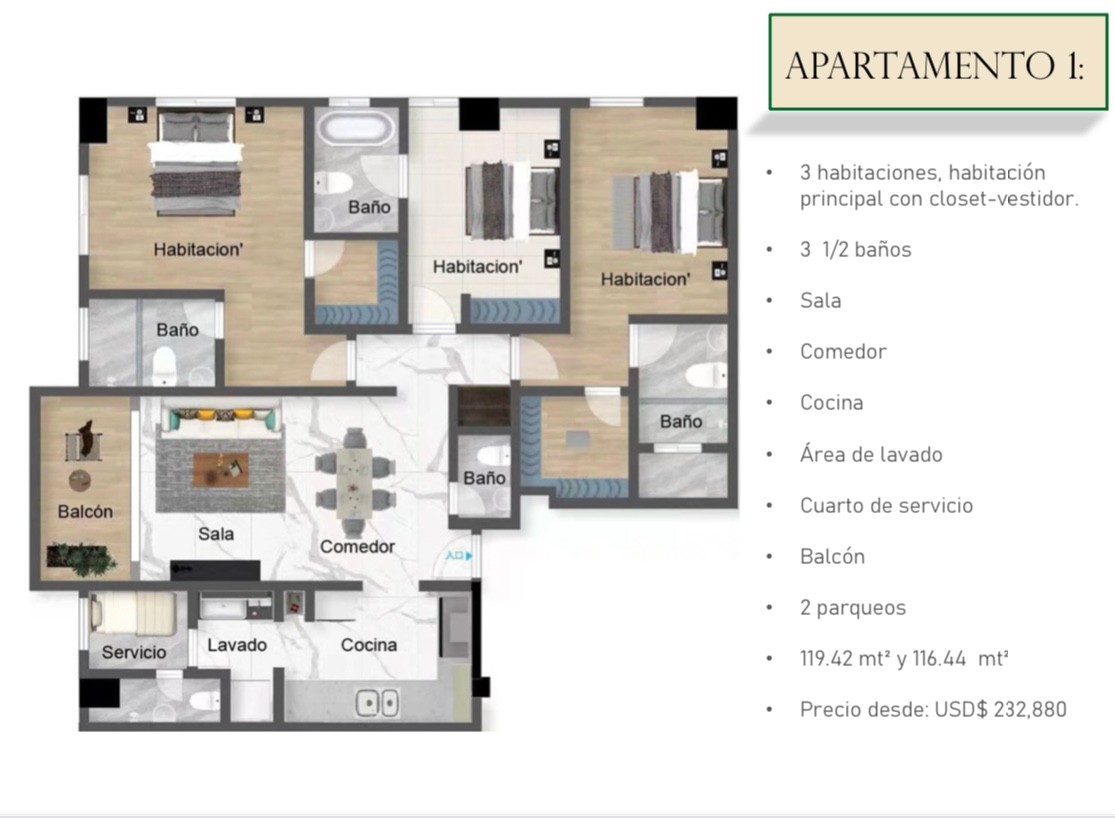 apartamentos - Apartamentos en Evaristo Morales con Piscina y Gimnasio. 7