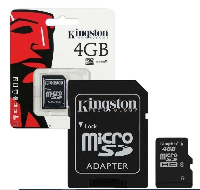 accesorios para electronica - Memoria Micro SD de 4 GB con adaptador