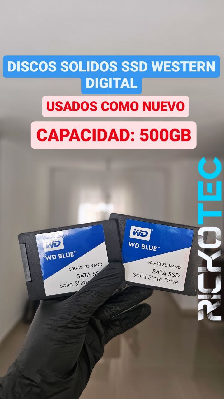 accesorios para electronica - DISCOS SOLIDOS SSD WESTERN DIGITAL 500GB COMO NUEV 2