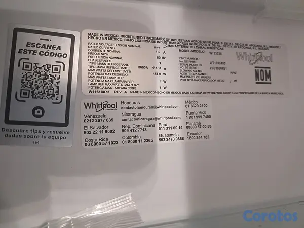 electrodomesticos - Nevera Whirlpool 13 pies como nueva 4