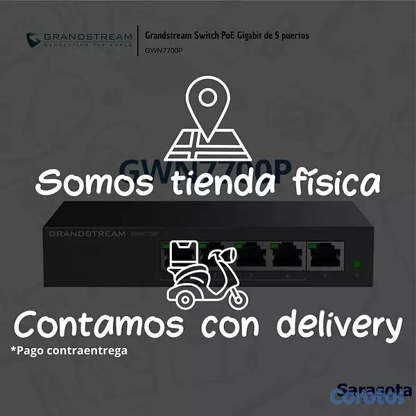 accesorios para electronica - Grandstream Switch PoE Gigabit de 5 puertos GWN770 2