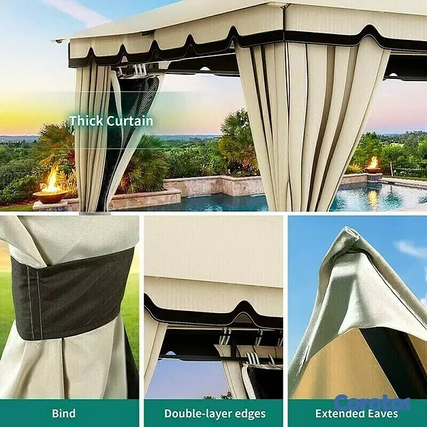 herramientas, jardines y exterior -   ESPECIAL DE ESTE DIA  ESTE Outdoor Patio Double Fabric Canopy Gazebo rd 36500 2