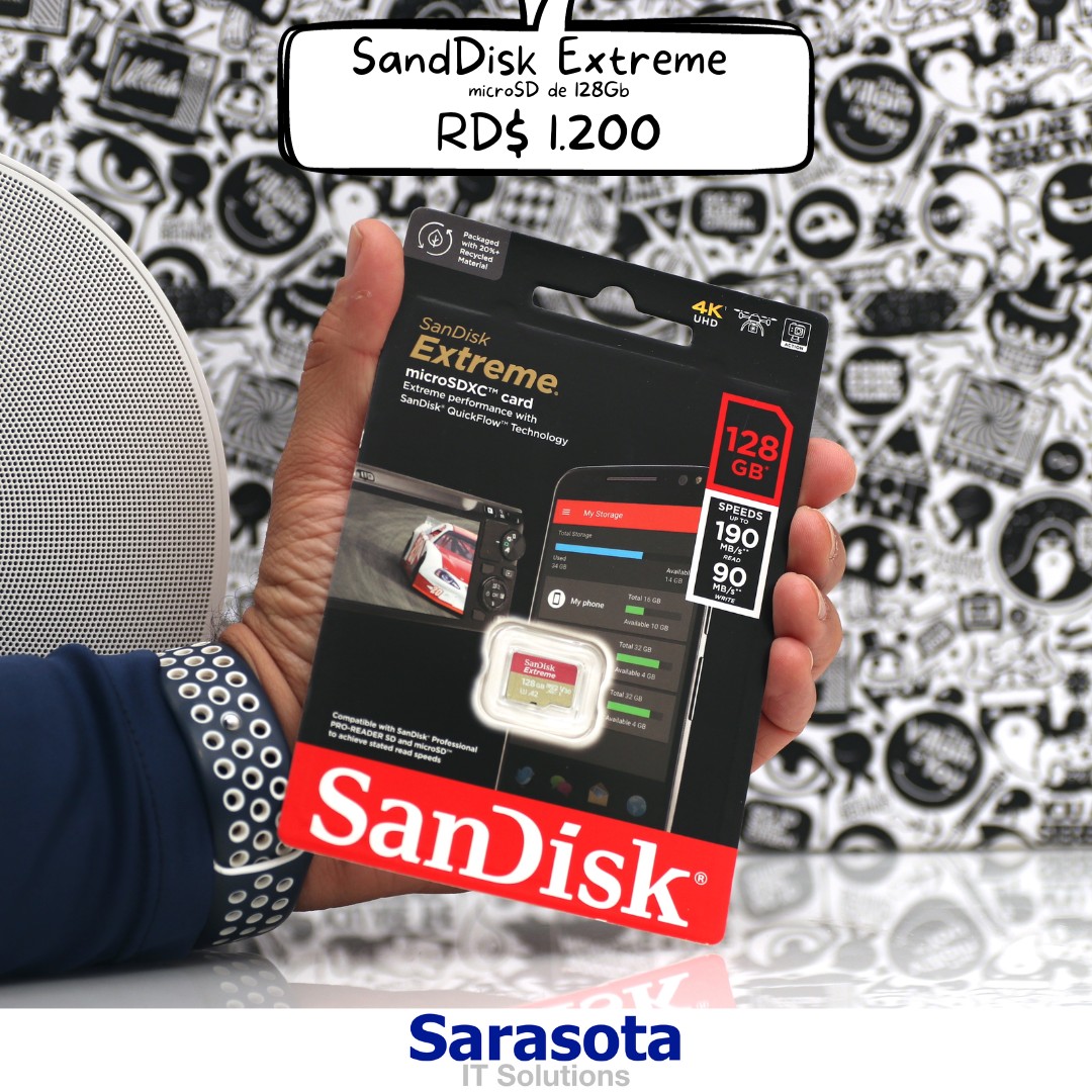 MicroSD 128Gb SanDisk Extreme (190 MB/s) con adaptador
