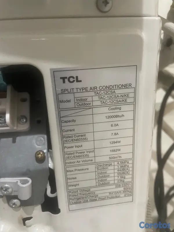 aires acondicionados y abanicos - Vendo aire acondicionado TCL como nuevo  5