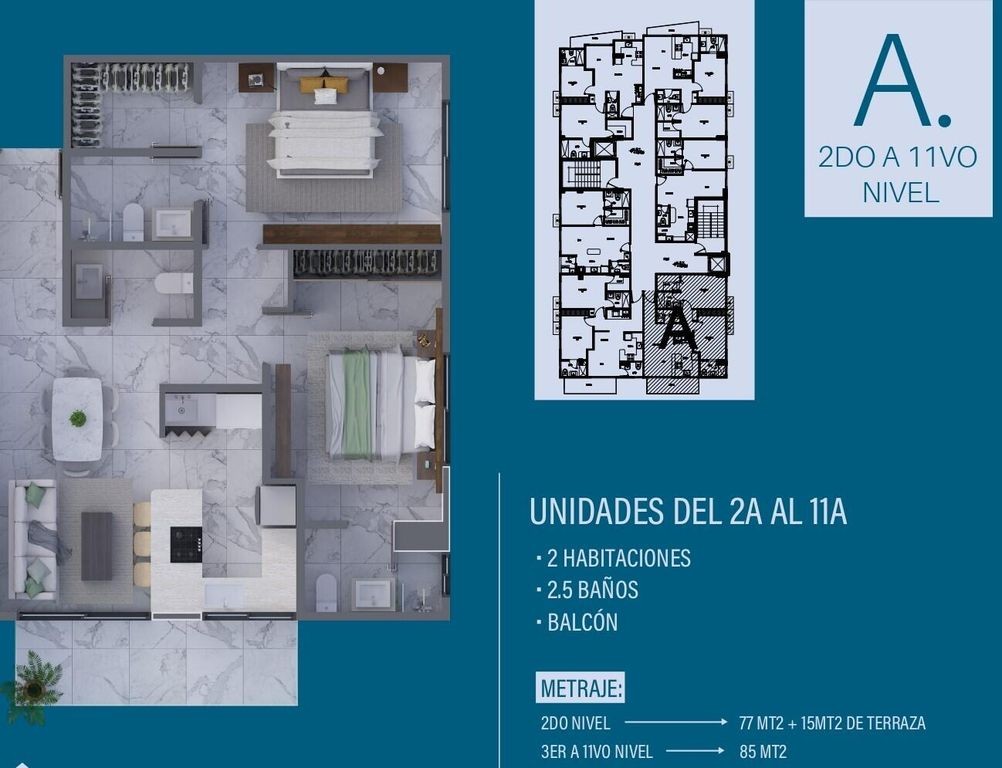 apartamentos - Proyecto de apartamentos en venta de 1 y 2 habitaciones, ubicada en Bella Vista  2