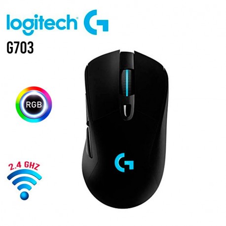 computadoras y laptops - MOUSE LOGITECH G703 LIGHTSPEED WIRELESS GAMING, COLOR NEGRO, RGB LIGHTSYNC