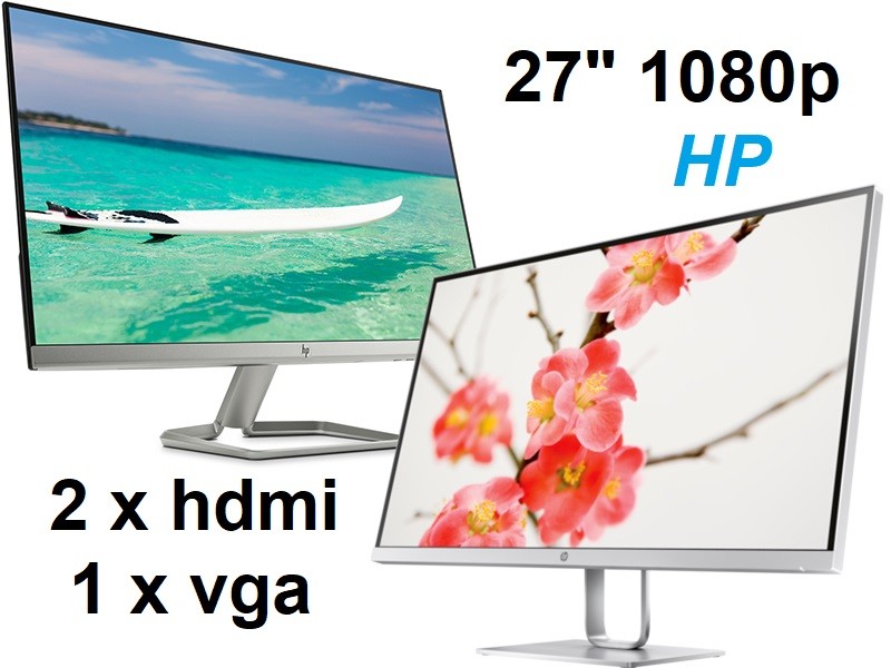 computadoras y laptops - MONITOR HP 27F 27 PULGADAS 2 HDMI Y VGA COMO NUEVO $10,500