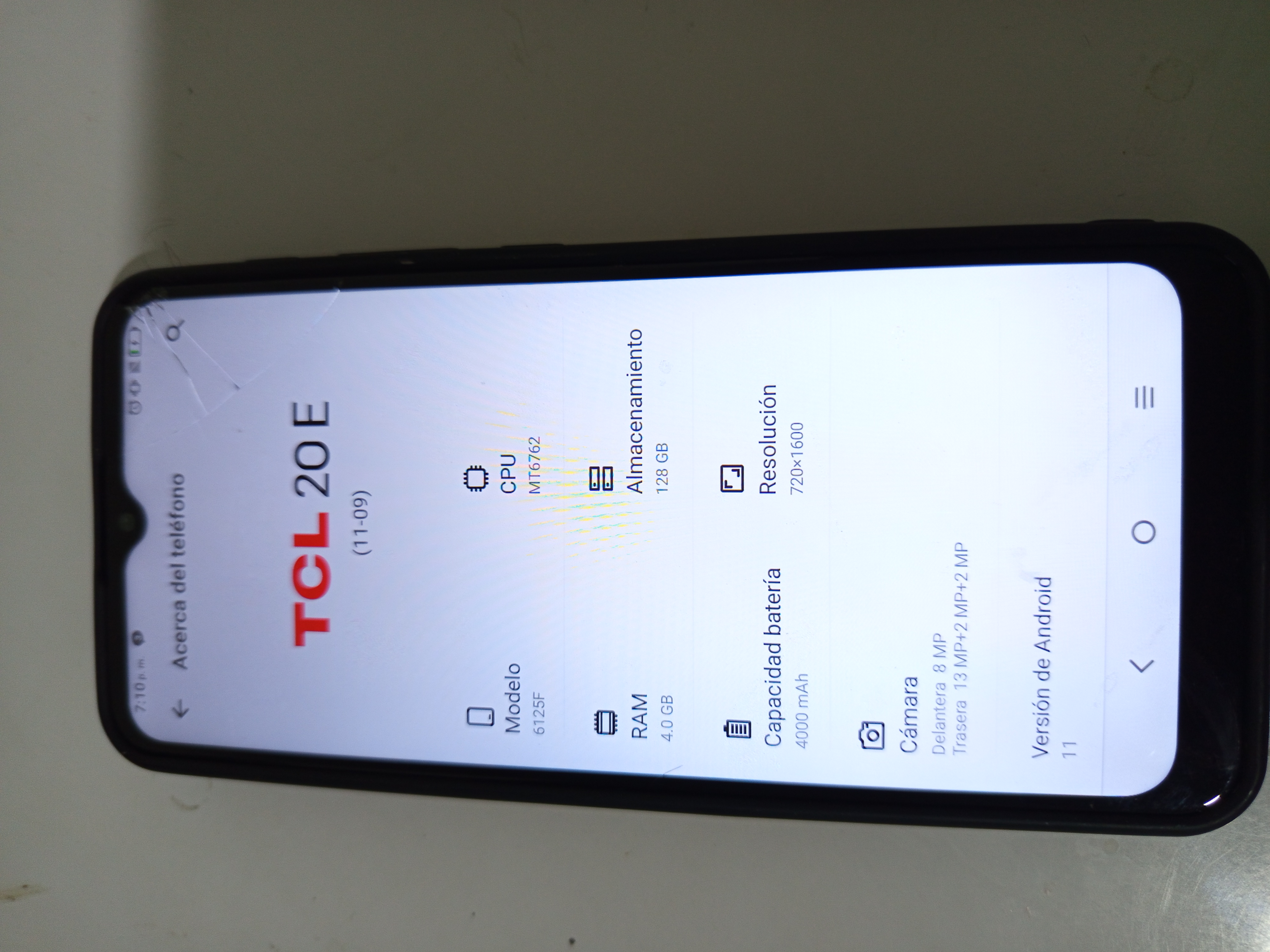 celulares y tabletas - vendo celular TCL20 de 128 GB 6