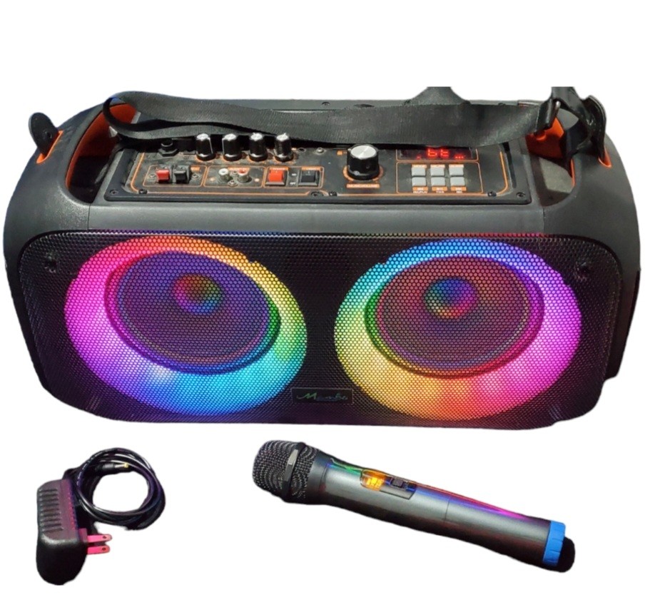 otros electronicos - Bocina Mambo Speakers 4,500
3000w
2×6.5
Karaoke 
Recargable 
Luces LED de Woofer 3