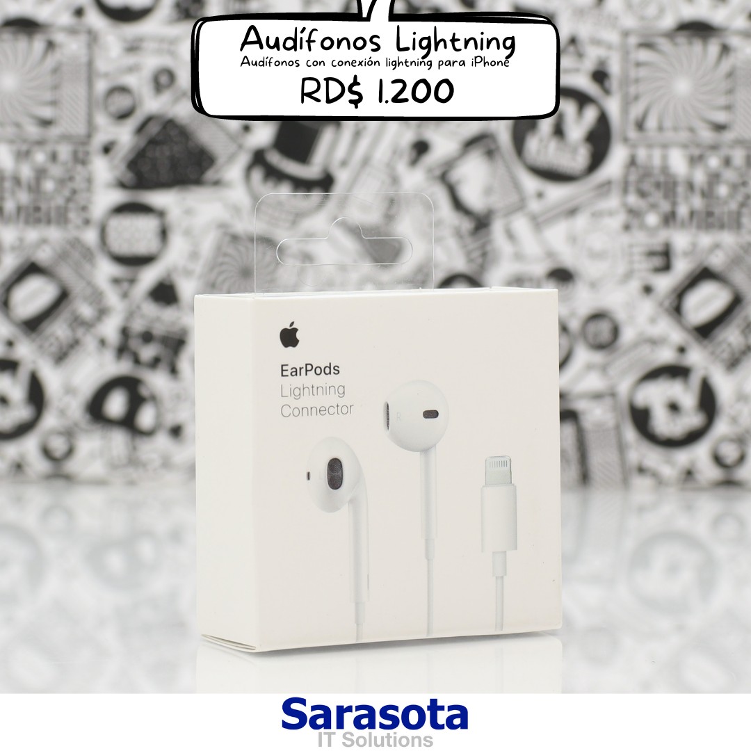 accesorios para electronica - Audífonos Lightning con conexión lightning para iPhone (Somos Sarasota) 0