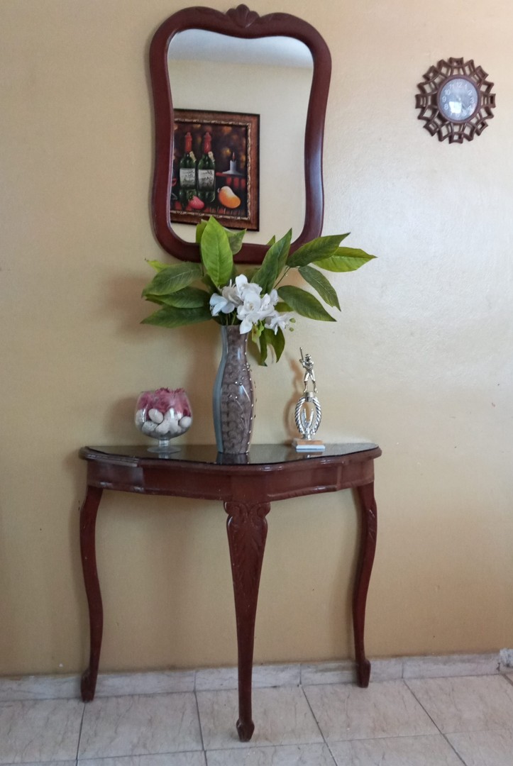 decoración y accesorios - Credenza Preciosa en madera Caoba con espejo  5