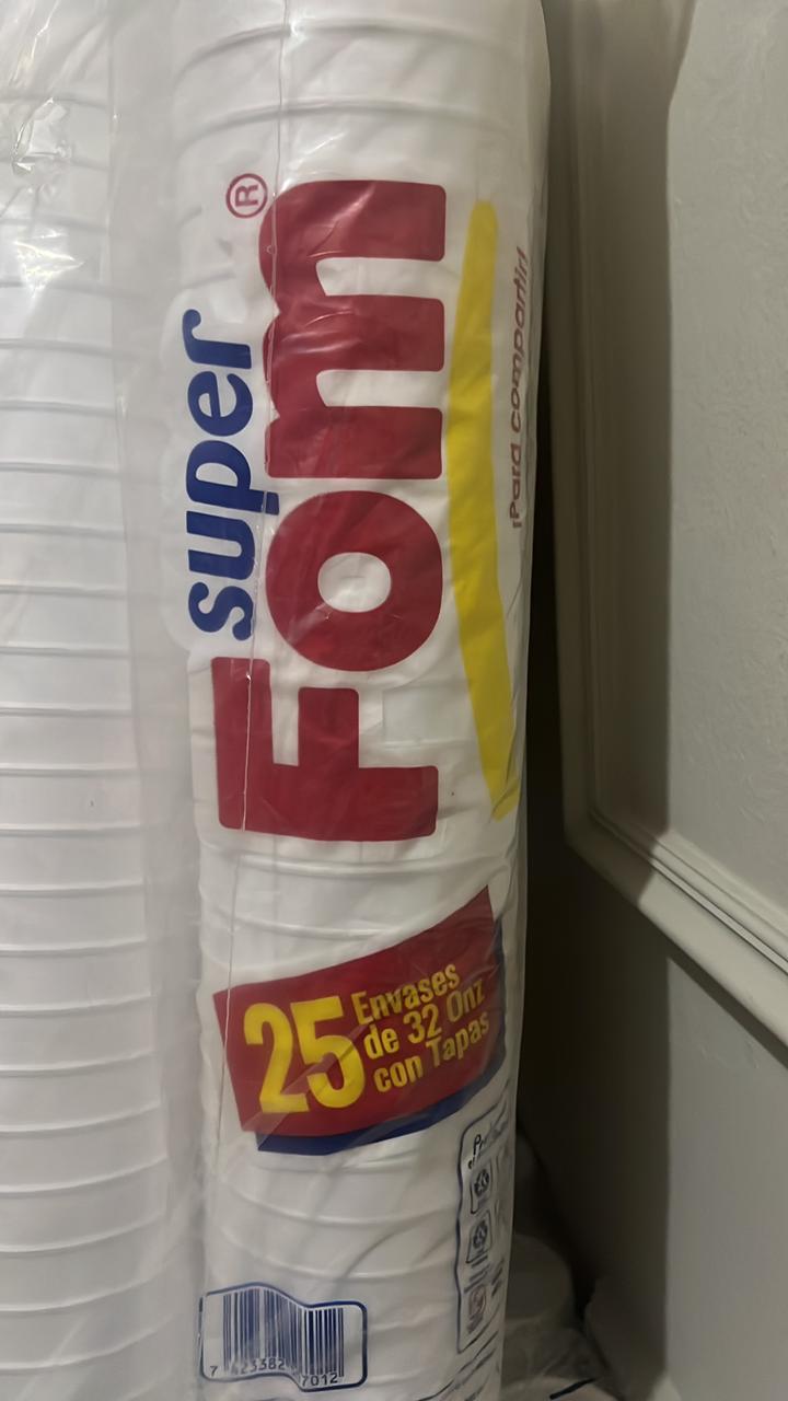 cocina - sopero foam con su tapa 32oz superfoam 20uds