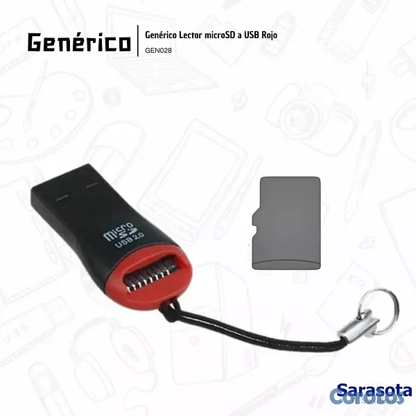 accesorios para electronica - Genérico Lector microSD a USB Rojo 2