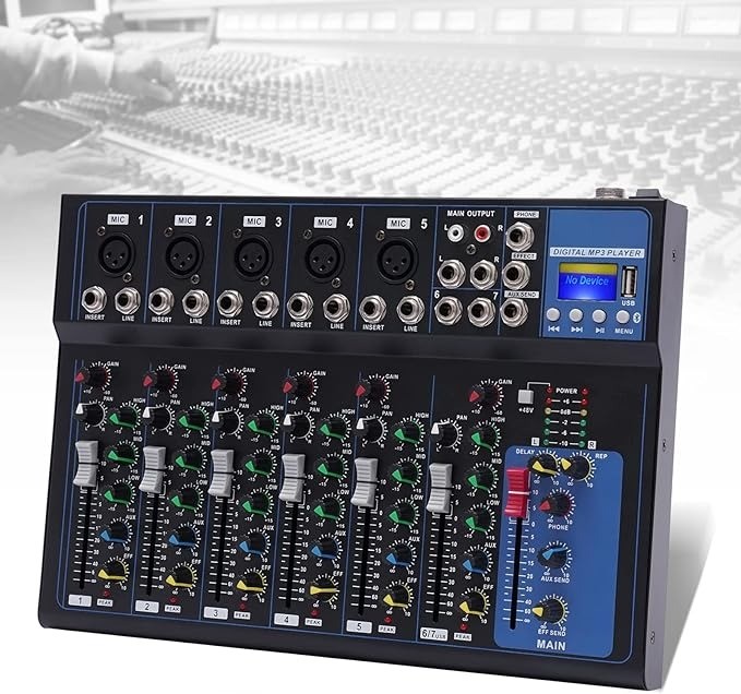 camaras y audio - Mezcladora de sonido audio de 7 canales - U2 1