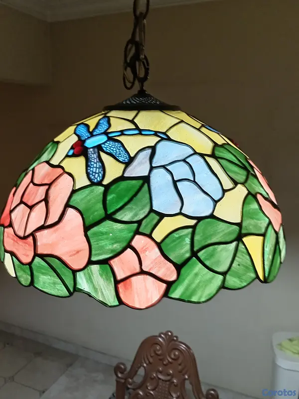 muebles y colchones - Lámpara antigua de Vitral 2