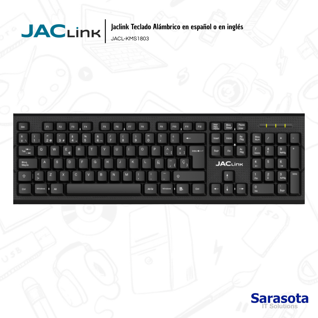 accesorios para electronica - Jaclink Teclado Alámbrico en español o en inglés 0