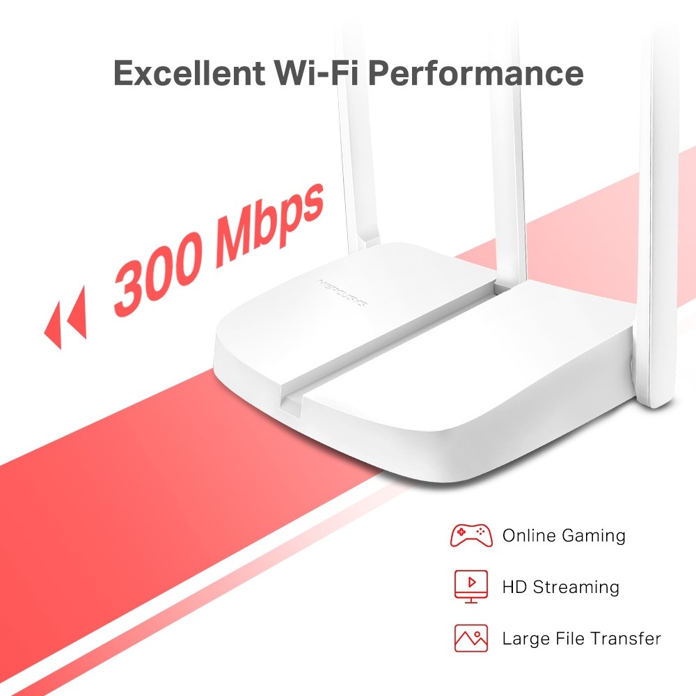 computadoras y laptops - ROUSTER MERCUSYS MW306R 3 ANTENAS  DE ALTA EFICINCIA EN SUS Conexiones 
 0