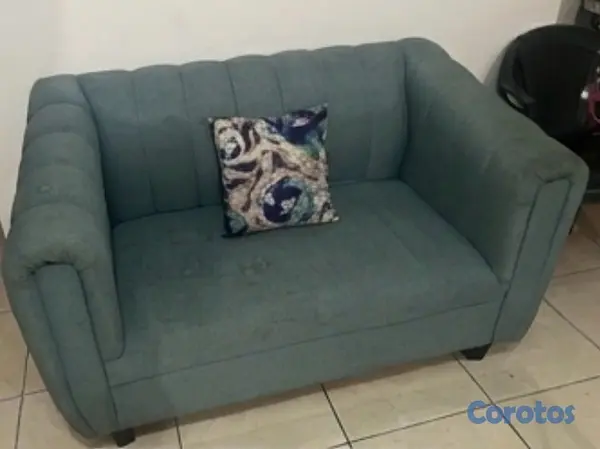muebles y colchones - Juego de sala moderno de 2 piezas (Sofá + Loveseat) - Color Azul 
 7