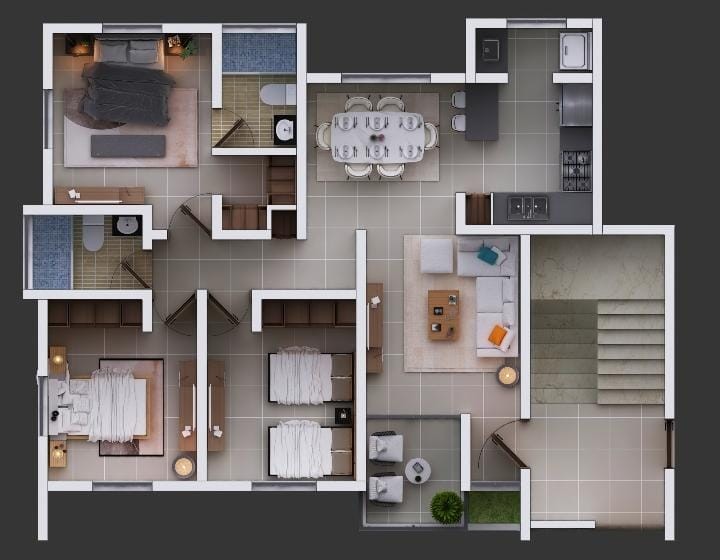 apartamentos - Proyecto Residencial con Piscina en Los Rieles  4