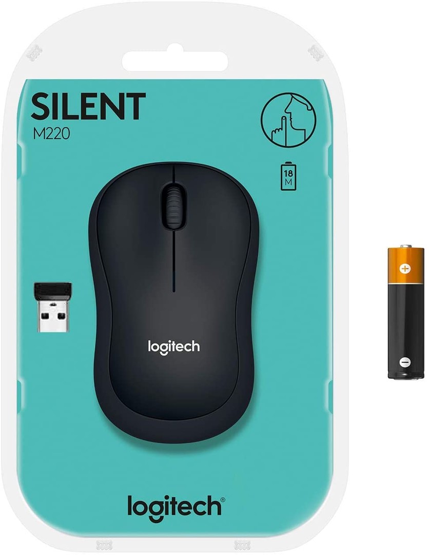 computadoras y laptops - MOUSE LOGITECH M220 INALAMBRICO SILENCIOSO, NEGRO, USB NANO RECEIVER, RANGO HAST